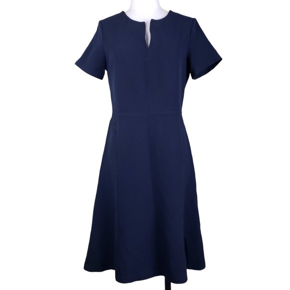 Banana Republic Dresses & Skirts - Banana Republic Classy Fit and Flare Navy Blue Lined Dress 8 Tall